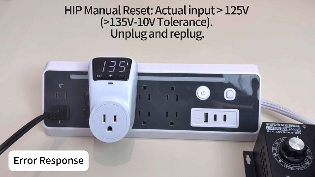 Fireproof Surge Protector Voltage Stabilizer - 15A, 1800J, Wall Mount, 2 Pack
