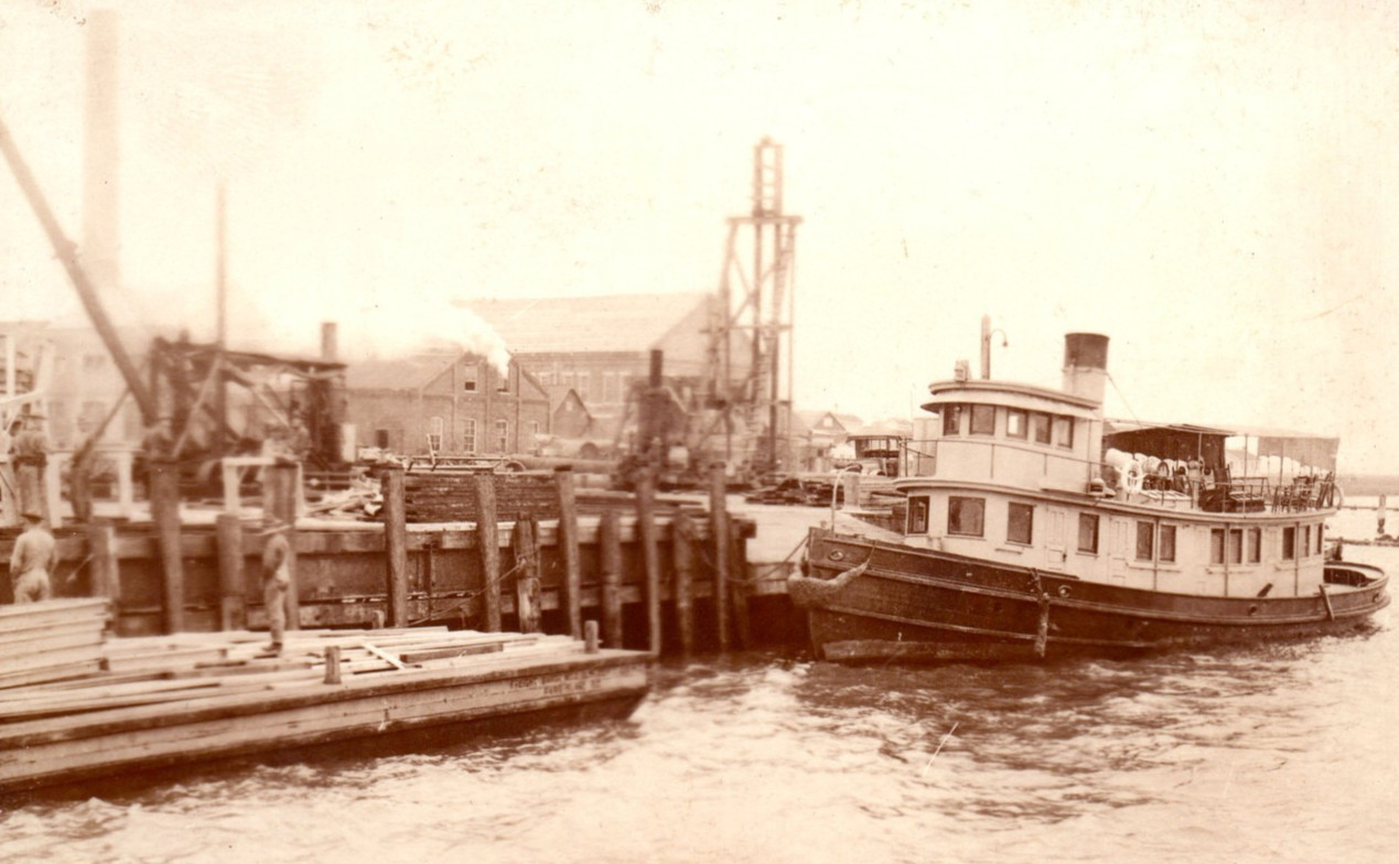 WWI Marine Navy Tug Boat Port Royal SC Real Photo Postcard RPPC USMC