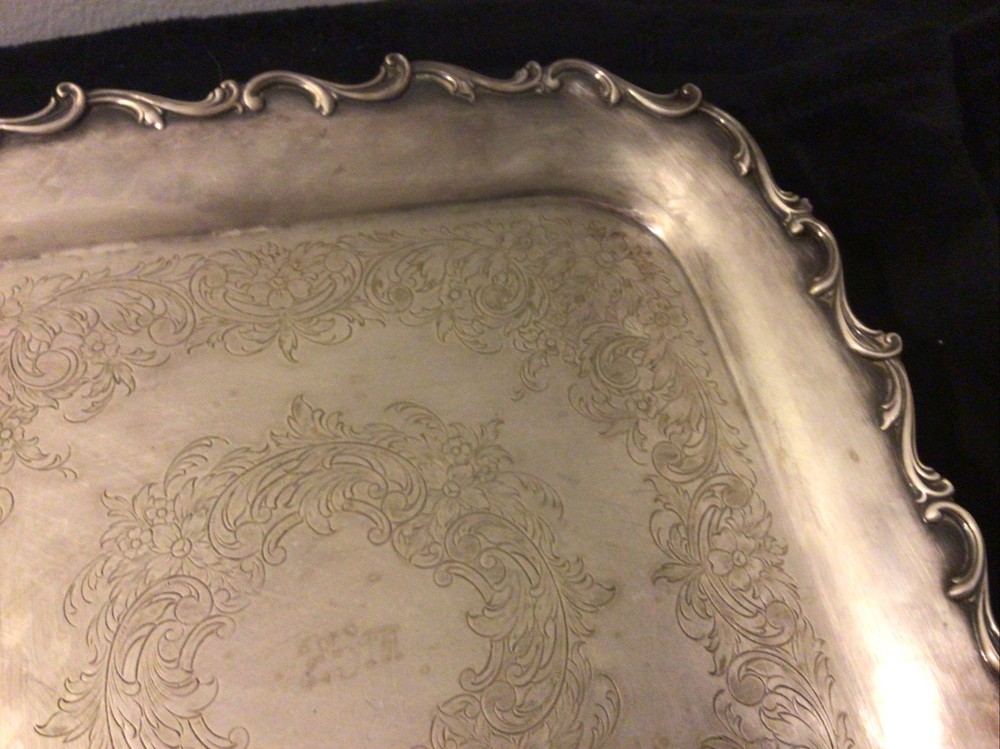 INTERNATIONAL SILVER IS WEBSTER WILCOX SQUARE "JOANNE" SERVING TRAY 25th 7228