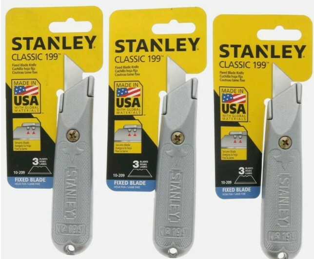Stanley Fixed Blade M199 Utility Knife ** 3 Pack *New