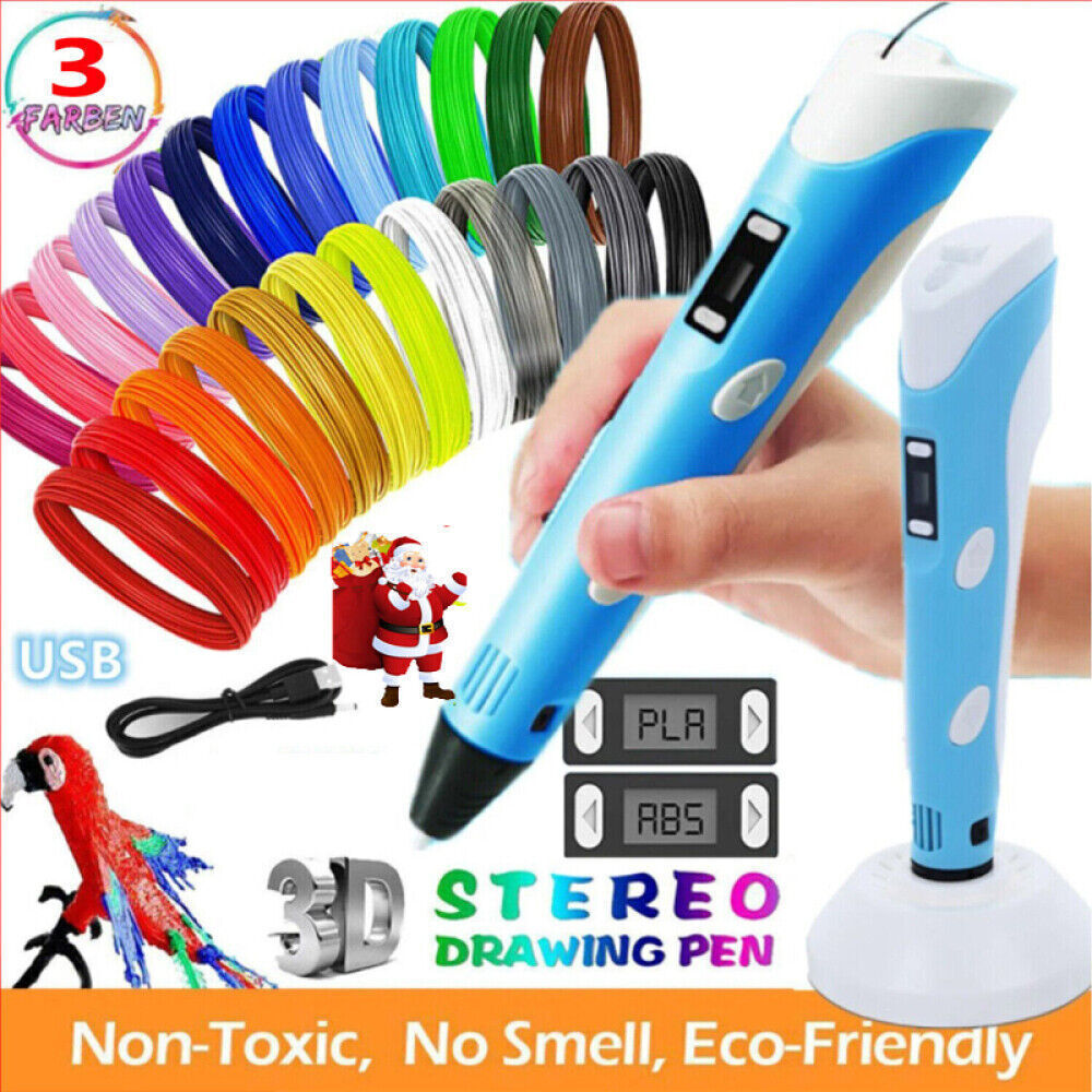 3D Printing Pen Set 3D Drawing Pen with Led Display 3 Color Filament Kid Gift