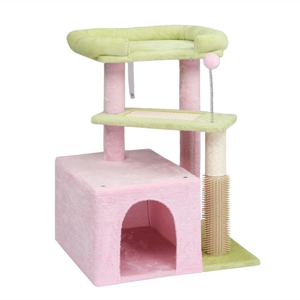 27.5in Cat Tree Multi-level Cat Tower with Cat Scratching Post and Pad