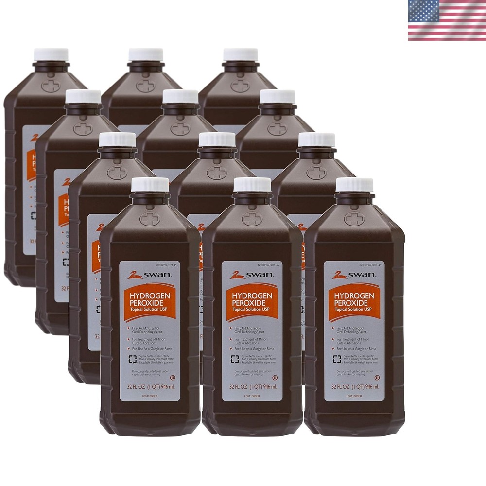 First Aid Hydrogen Peroxide 12 Pack 32 Fl Oz