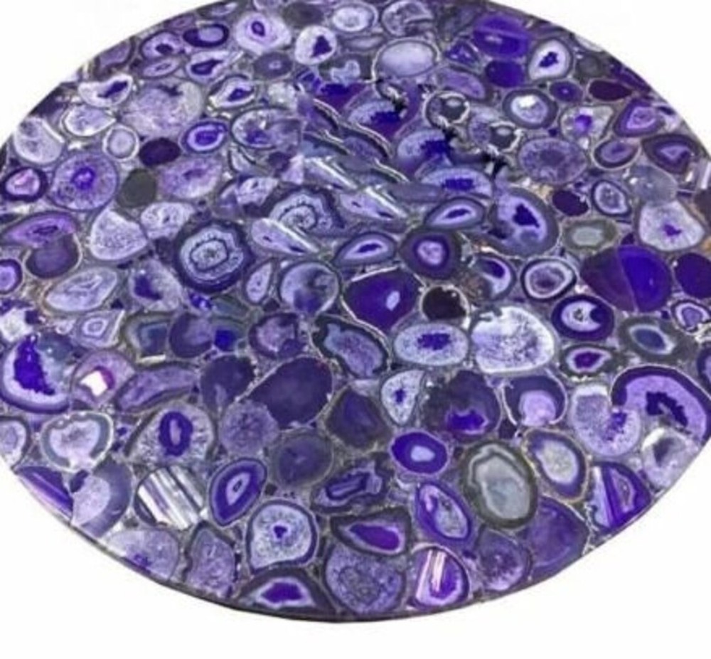 30"x30" Purple Agate Table, Agate Table , Agate Countertop, Round Agate Table