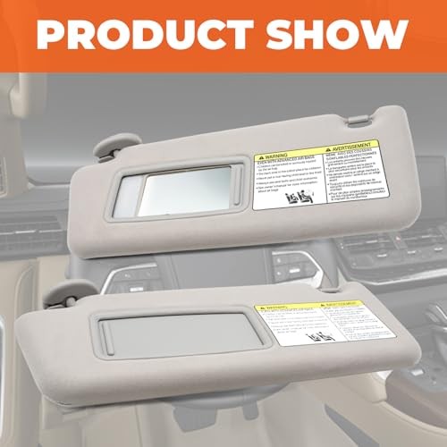 Light Gray Sun Visor Left Driver Side Compatible with Tacoma Light Gray (Left)