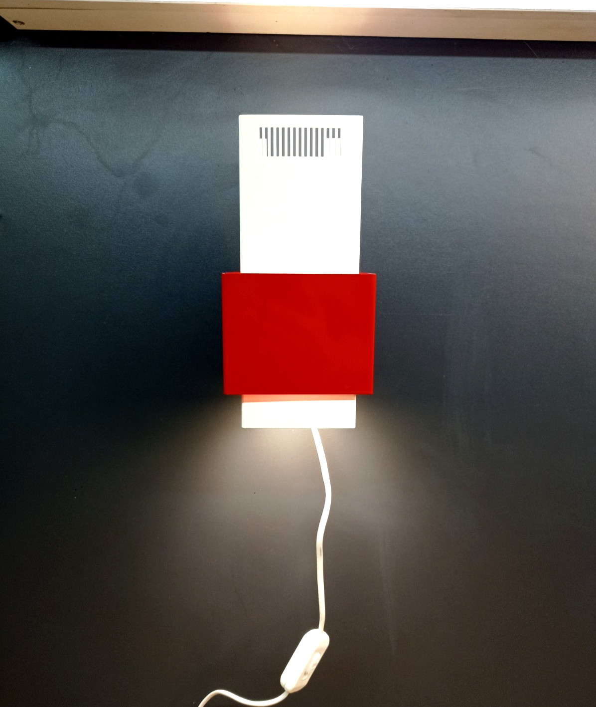 Vintage Soviet Futuristic Wall Light in USSR Space Age Style. Rare metal sconce