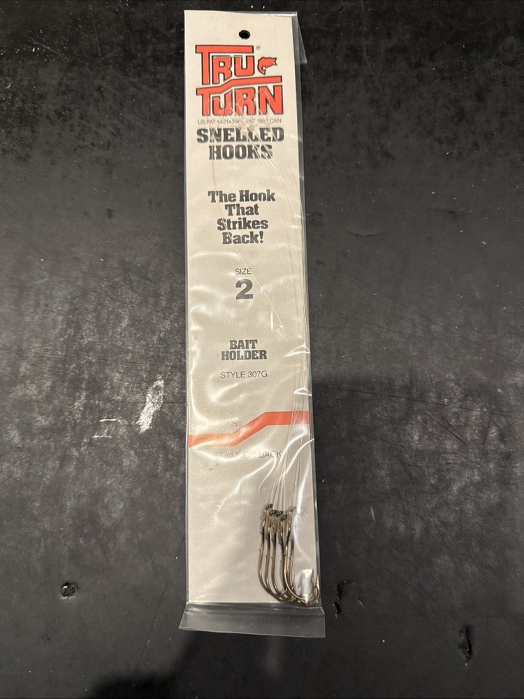 Tru-Turn Snelled Hooks Ref 307G Size 2 Qty 6 Per Pack
