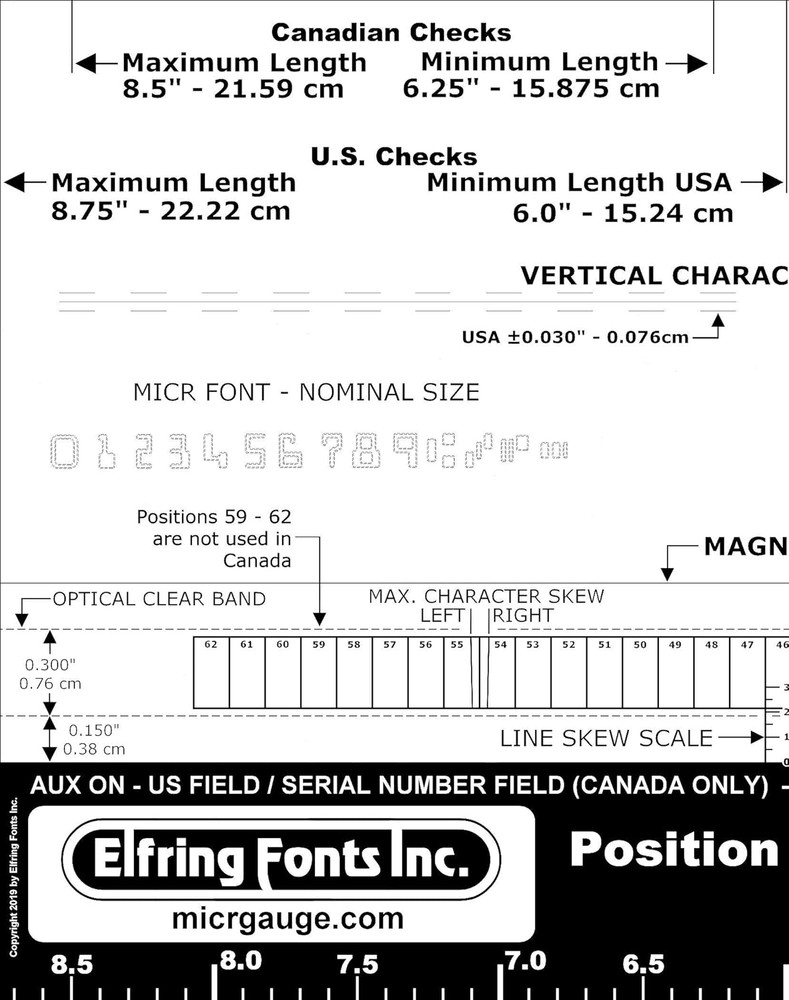MICR Check Position Gauge