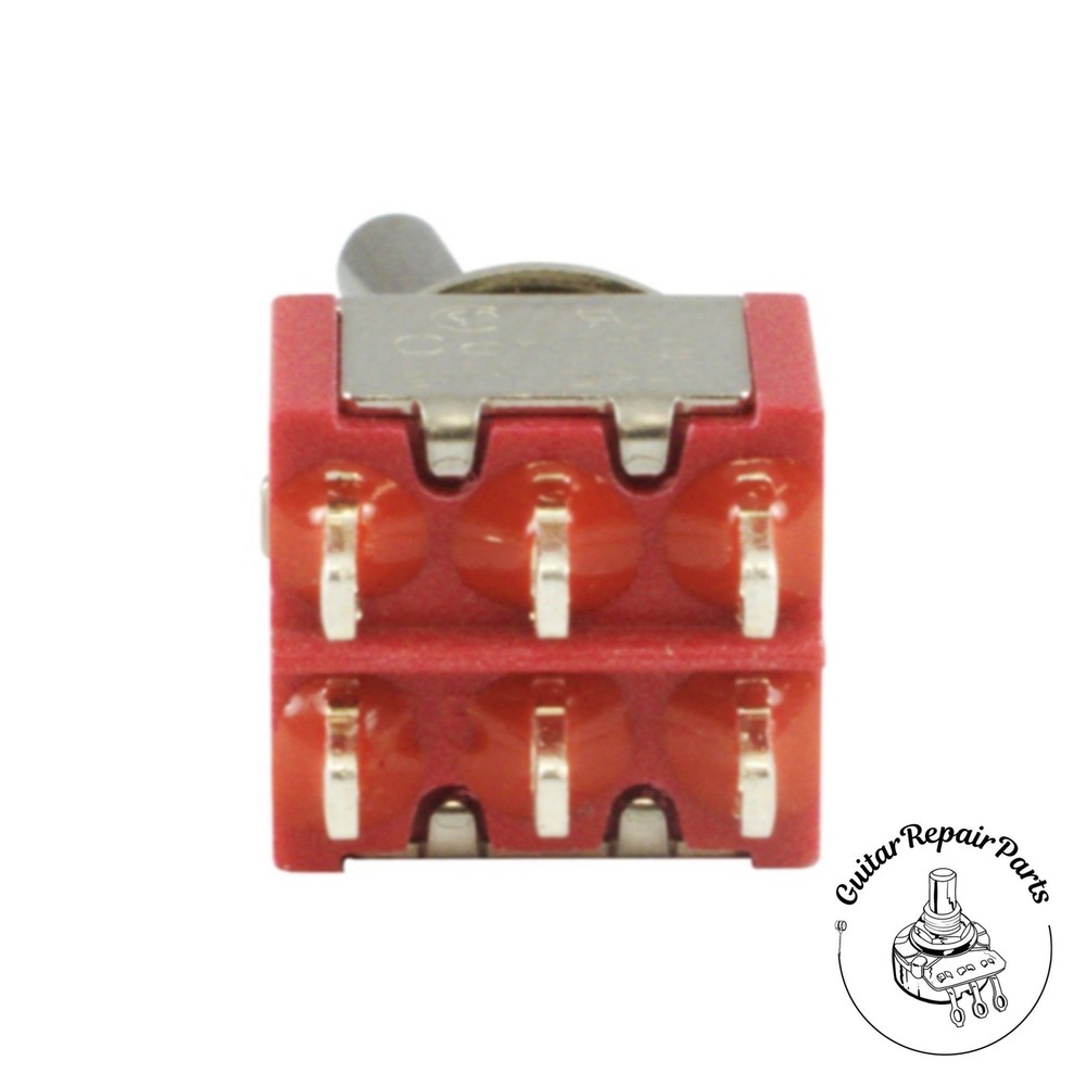 Carling On-On 2 Position DPDT Mini Toggle Switch w. Short Bat - Chrome