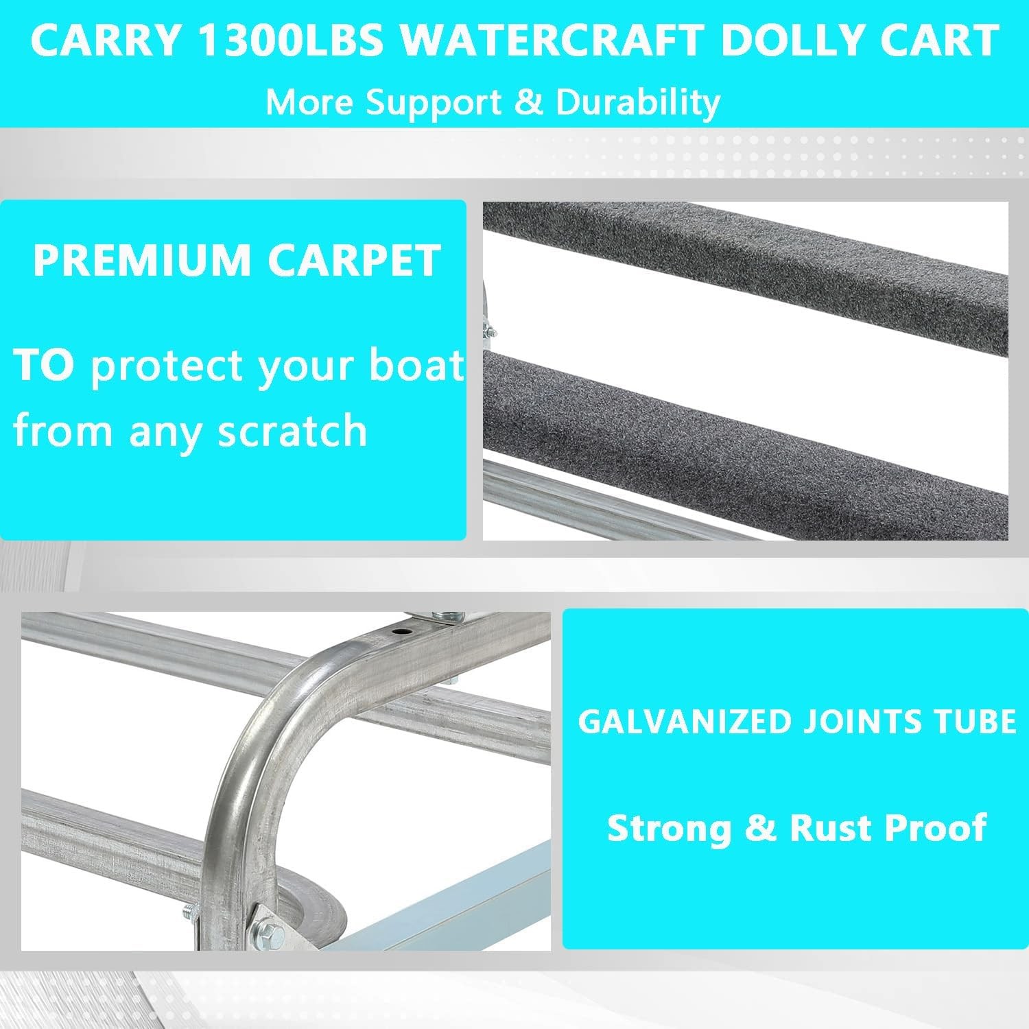 Adjustable Watercraft PWC Dolly Boat Jet Ski Dolly Stand Storage Cart W/1300lbs