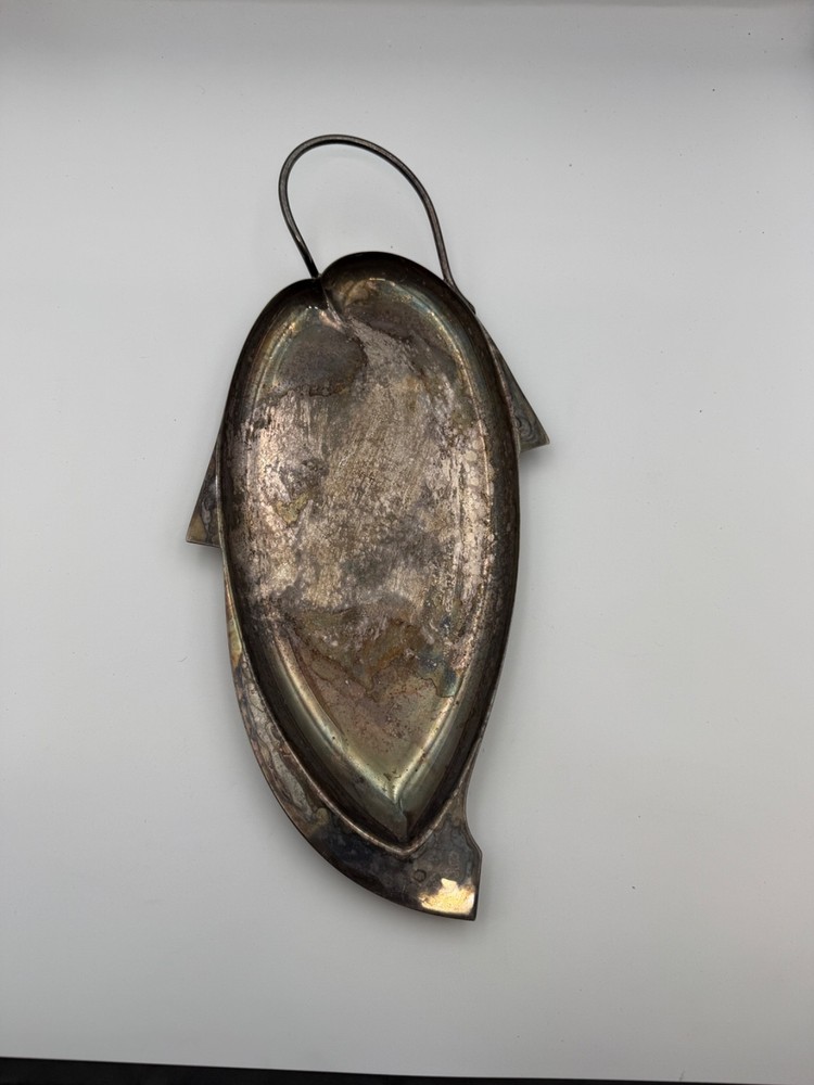 Vintage Three Crowns Silversmiths Fish Platter Silver Plate MCM Serving Dish PA