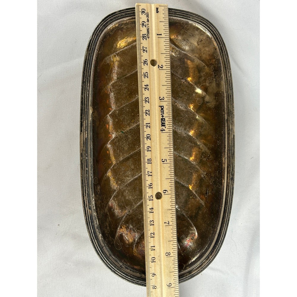 Vintage International Silver Hotel Tray Belmont Leaf Silverplate Dish