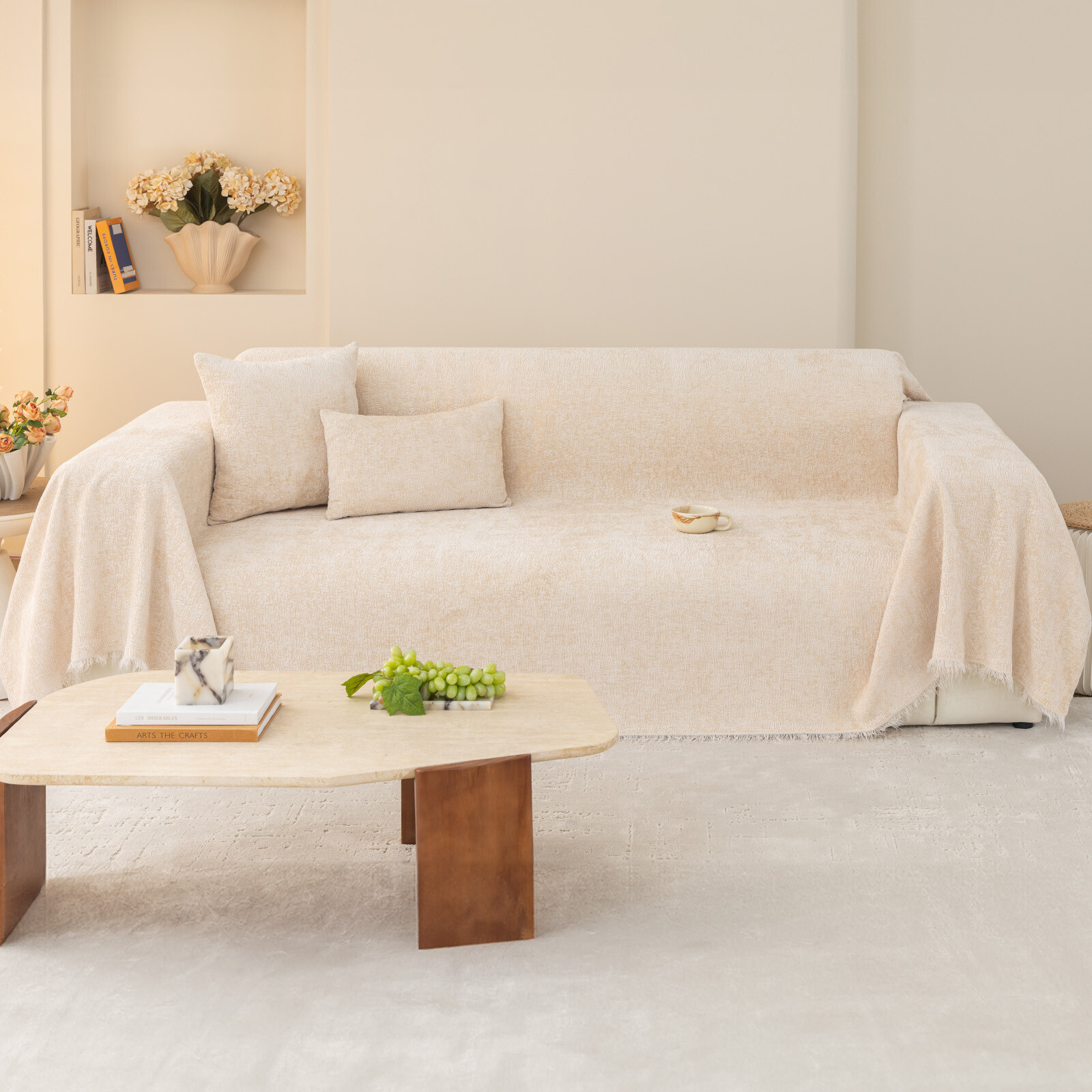 XL XXL Chenille Sofa Slipcovers Ultra Soft Sectional Couch Cover Elegant Decor