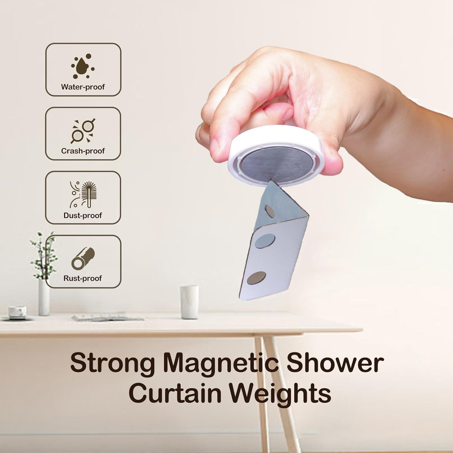 6 PCS Shower Curtain Weights Bottom Magnetic Heavy Duty Weights Premium Show...