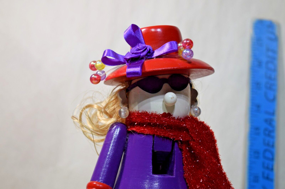 Wooden Lady Nutcracker Red Hat