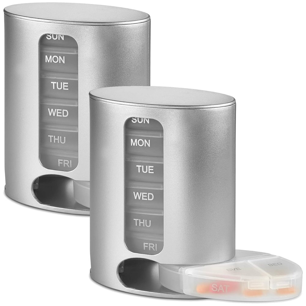 2-Pack Stackable Pill Organizers