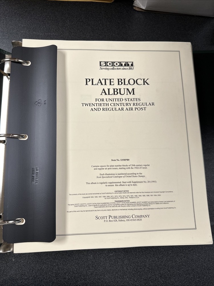 Scott Plate Block Album With Dust Case ( No Stamp )