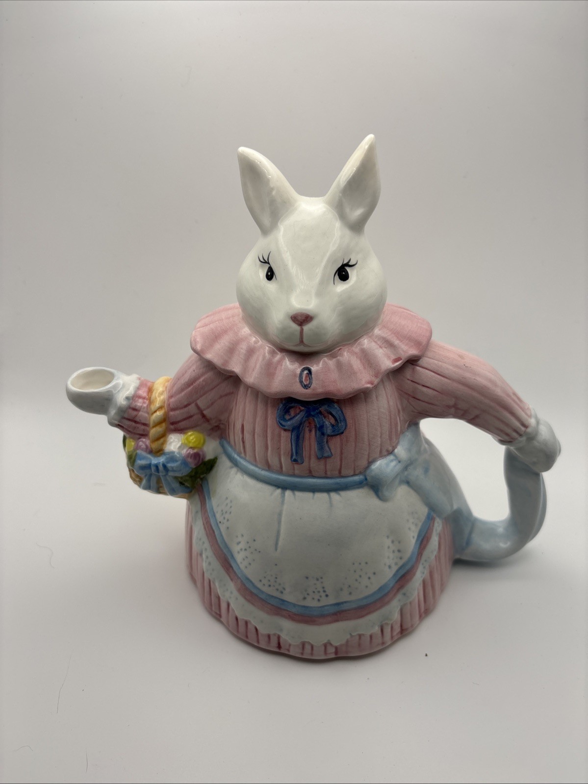 Rabbit Teapot TEA TIME Hand Painted Seymour Mann Easter Springtime