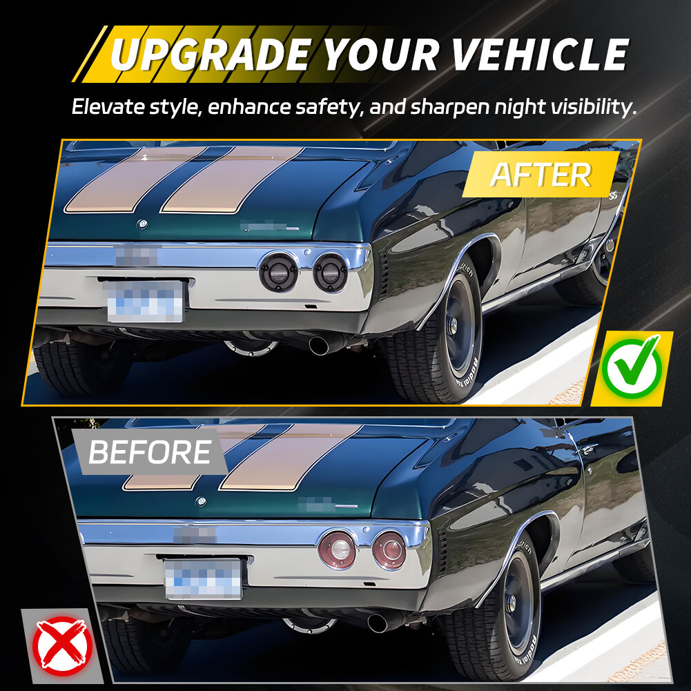 4X Smoke Tail Light Lens & Backup Lamp Lenses For 1972 Chevry Chevelle Malibu SS