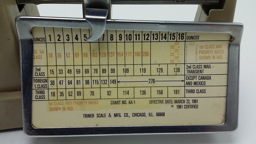 triner scale & MFG co chicago postage scale 1981 certified