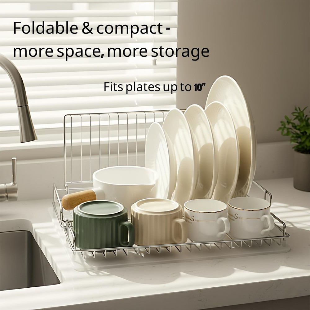 Foldable Dish Drying Rack, Small Racks, Collapsible Rack for Kitchen Counter -