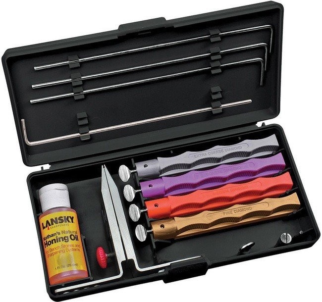 Lansky Deluxe Diamond Knife Sharpening System w / Custom Molded Case - LS15