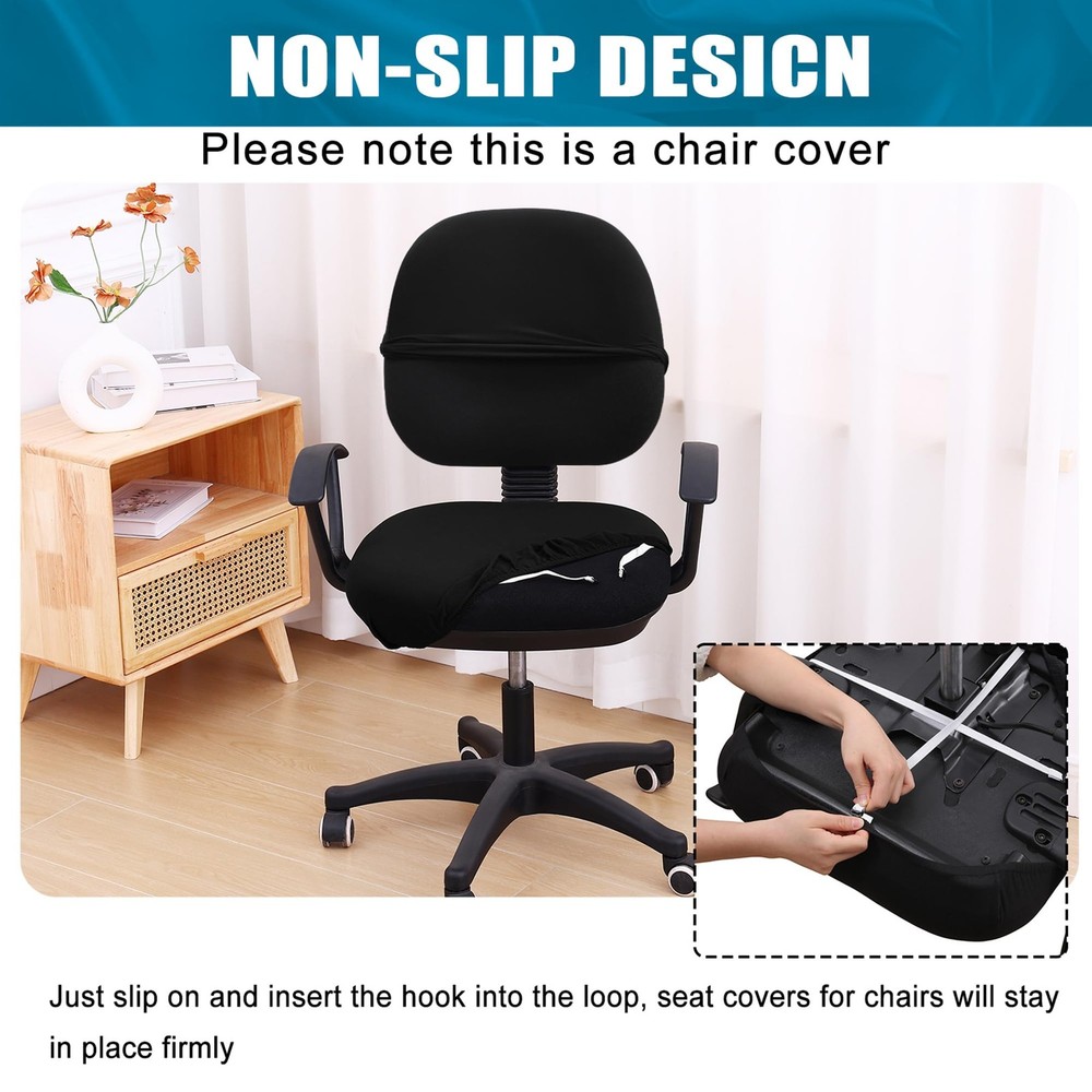 Smiry Stretch Printed Office Computer Chair Covers Universal Washable Removable