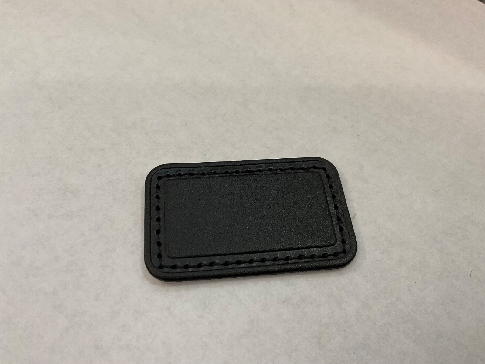 NEW Tumi Large 2-1/4” x 1-3/8” Leather Monogram Patch -  CLASSIC SOLID BLACK