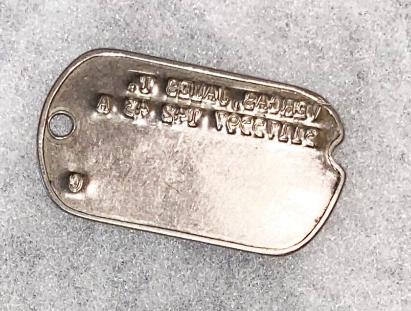 WWII Single James Vergas T-42 Dog Tag