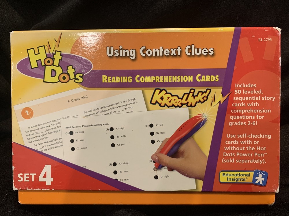 Hot Dots - Using Context Clues Reading Comprehension Cards Grades 2 - 6