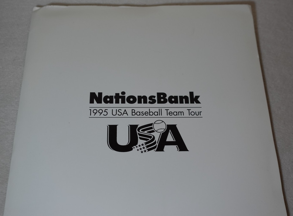 1995 USA Baseball Team Tour Program Brochure Folder Original Papers Lot
