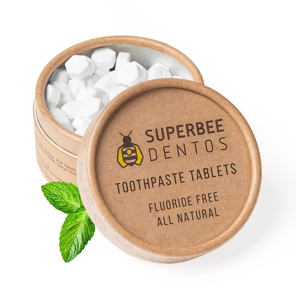 SuperBee Dentos Toothpaste Tablets, 100 Tabs, Fluoride Free & Eco Friendly, T...