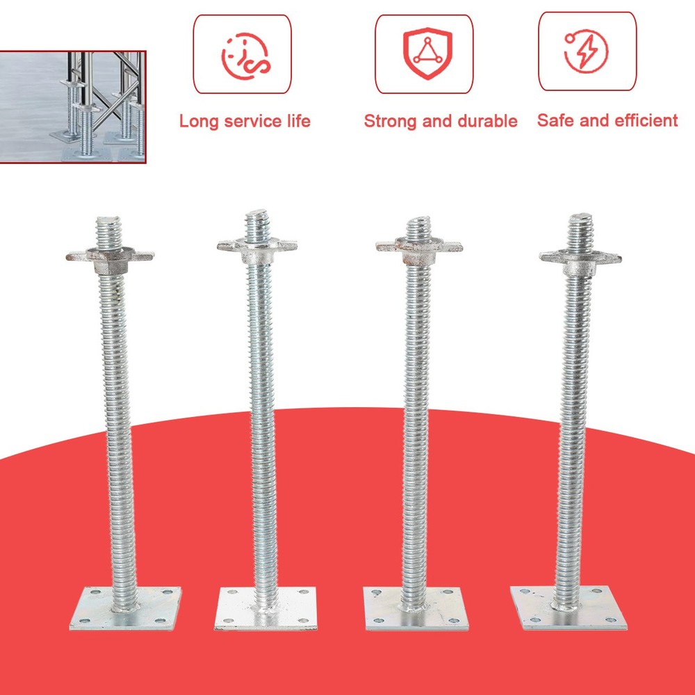 Adjustable Leveling Jacks 4 Pcs with Base Plate 18" Alloy Steel Solid Screw Jack