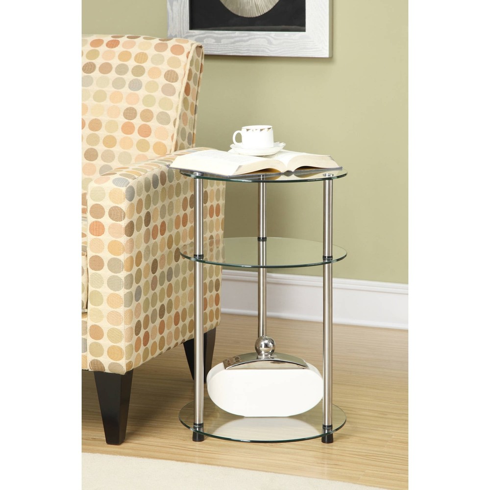 Designs2Go No Tools 3 Tier Round Table Multiple Finishes