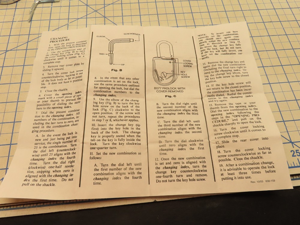 Sargent & Greenleaf 8077AD High Security Combination Changing Key Padlock New