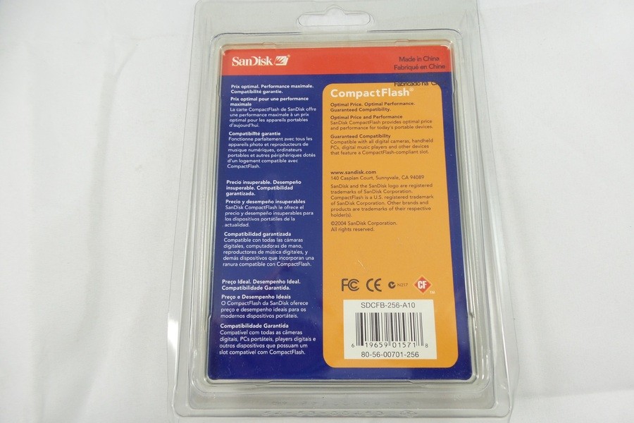 Sandisk CF 256 MB CompactFlash Card (SDCFB-256-A10)