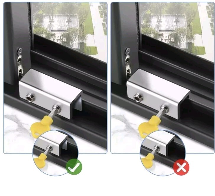 Window Locks4 Sets Sliding Window Locks With Key For Vertical & Horizontal Slidi