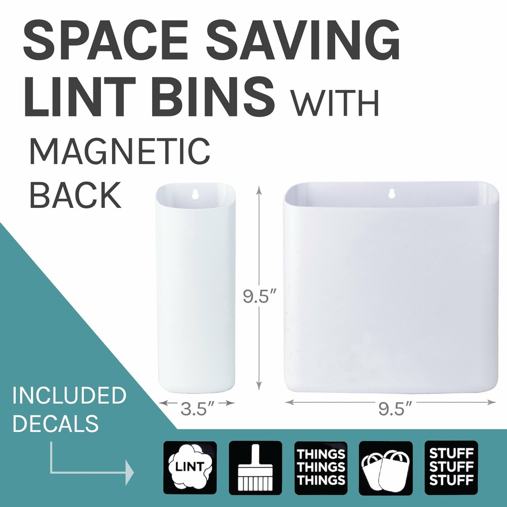 Magnetic Lint Bins - White (Combo Pack)