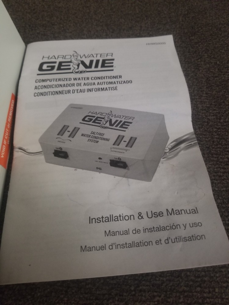 Hard Water Genie. Instructions Booklet. Never Used. E11