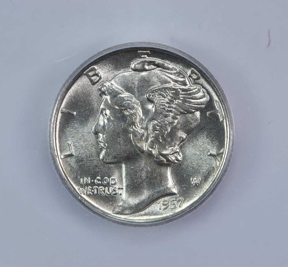 1937 Mercury Dime MS64 FB ICG