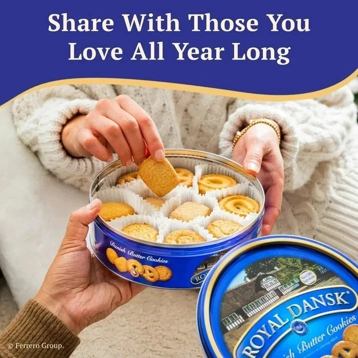 Royal Dansk Danish Butter Cookies Tin 12oz Assorted Classic Cookie Gift Box
