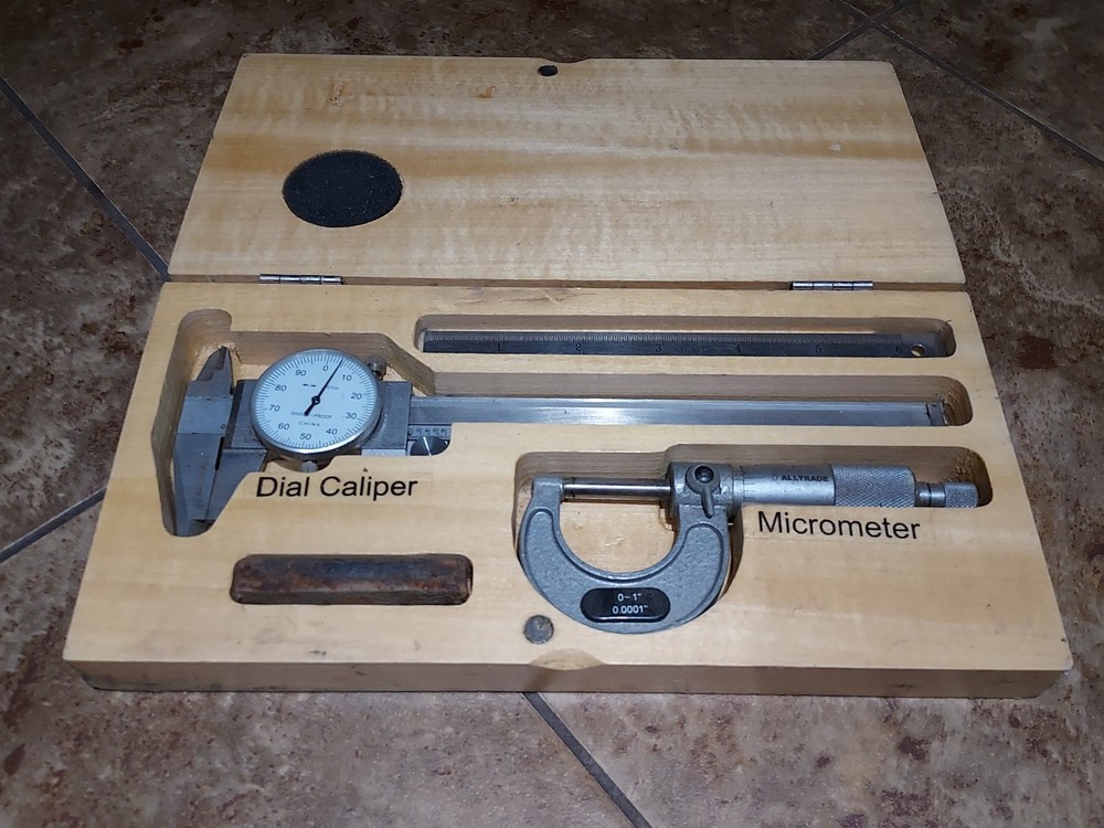 Alltrade Vintage Precision Measuring Set: Dial Caliper & Micrometer