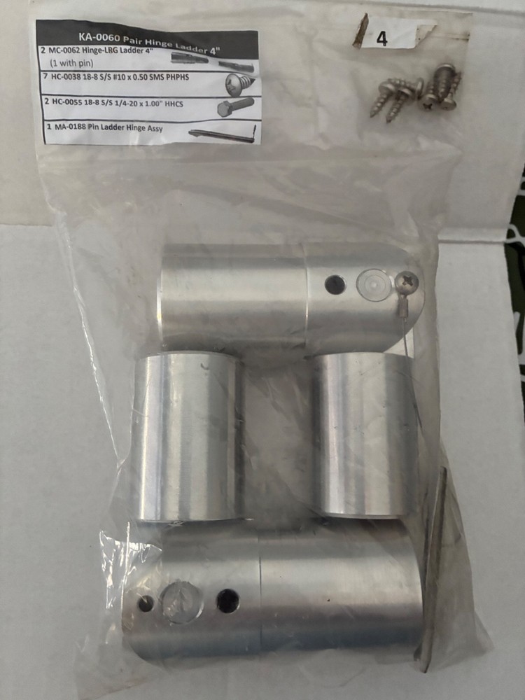 Swimming Pool Ladder Hinges [Pair] for use with Automatic Pool Covers 4" Socket