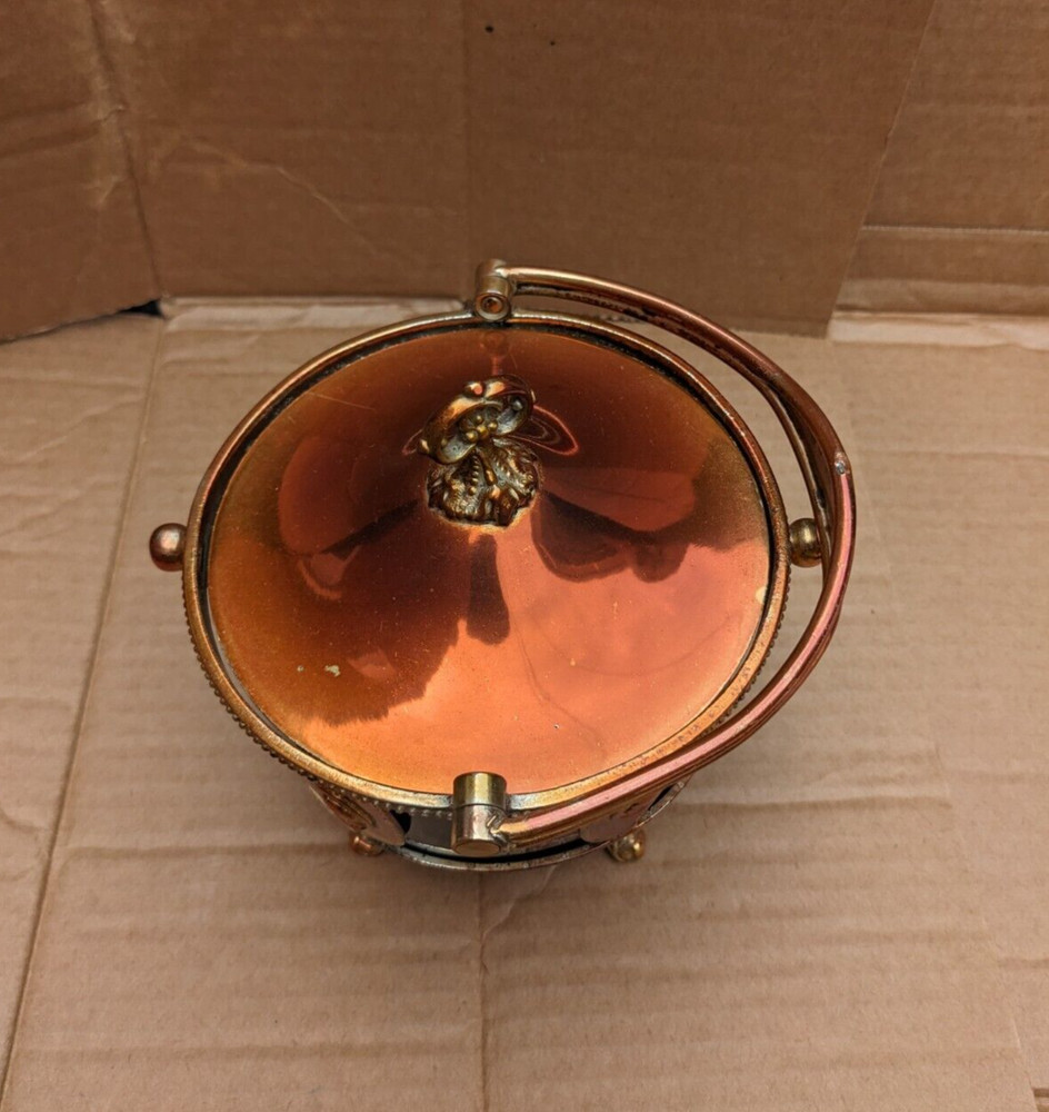 Vintage Simpson Hall Miller Silverplate Bowl with Ruby Red Glass Insert