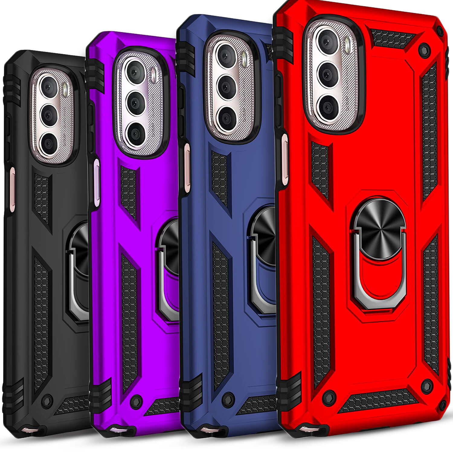 For Motorola Moto G 5G 2023 2022 Case Ring Stand Cover +Tempered Glass Protector