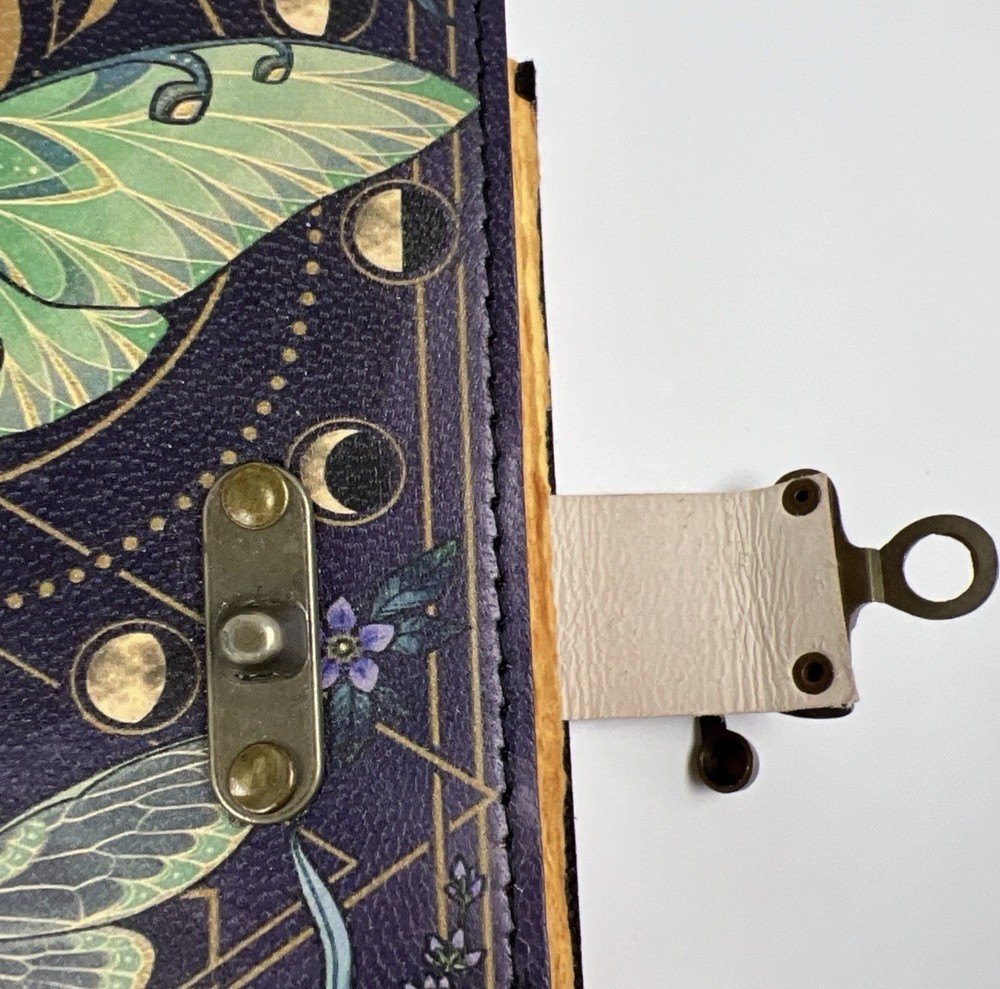 Handmade Luna Moth Leather Journal Deckle Edge Paper Clasp Lock Blank Diary