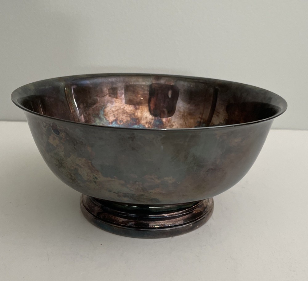 Gorham EP Silver Plate Pedestal Bowl Vintage Footed Serving Bowl YC778 6.5” X 3”