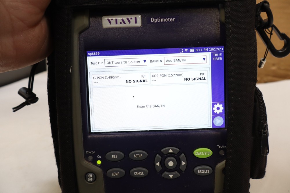 VIAVI Optimeter Optical Fiber Tester EOPT-PONATT with Launch Cable & Case