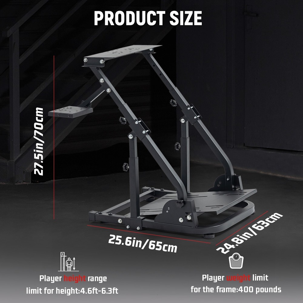 Dardoo Racing Wheel Stand Adjustable With Double Durable Arm Fits For Logitech