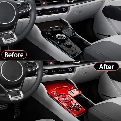 2PCS Automatic Gear Shift Panel Covers Interior Trim Compatible with Kia Red